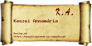 Keszei Annamária névjegykártya